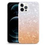 For iPhone 12 Pro Max Gradient Color Shell Texture IMD TPU Shockproof Case(Gradient White Orange)