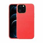 Electroplating Leather Texture PC + TPU Shockproof Case For iPhone 13(Red)
