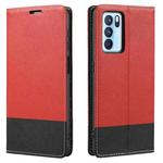 For OPPO A55 5G Cross Texture Magnetic Horizontal Flip Leather Case with Card Slots & Holder & Wallet(Red)