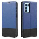 For OPPO A55 5G Cross Texture Magnetic Horizontal Flip Leather Case with Card Slots & Holder & Wallet(Blue)