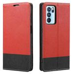 For OPPO A74 5G Cross Texture Magnetic Horizontal Flip Leather Case with Card Slots & Holder & Wallet(Red)