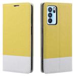 For OPPO A74 5G Cross Texture Magnetic Horizontal Flip Leather Case with Card Slots & Holder & Wallet(Yellow)