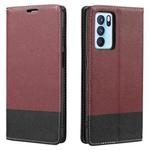 For OPPO A74 5G Cross Texture Magnetic Horizontal Flip Leather Case with Card Slots & Holder & Wallet(Wine Red)