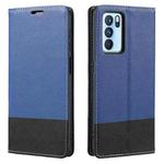 For OPPO A74 5G Cross Texture Magnetic Horizontal Flip Leather Case with Card Slots & Holder & Wallet(Blue)