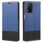 For OPPO Realme 8 5G Cross Texture Magnetic Horizontal Flip Leather Case with Card Slots & Holder & Wallet(Blue)