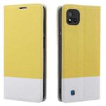 For OPPO Realme C15 Cross Texture Magnetic Horizontal Flip Leather Case with Card Slots & Holder & Wallet(Yellow)
