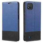 For OPPO Realme C15 Cross Texture Magnetic Horizontal Flip Leather Case with Card Slots & Holder & Wallet(Blue)