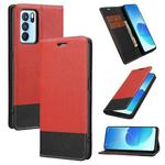 For OPPO Reno6 Pro 5G Cross Texture Magnetic Horizontal Flip Leather Case with Card Slots & Holder & Wallet(Red)