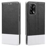 For OPPO A74 Cross Texture Magnetic Horizontal Flip Leather Case with Card Slots & Holder & Wallet(Black)