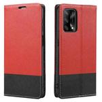 For OPPO A74 Cross Texture Magnetic Horizontal Flip Leather Case with Card Slots & Holder & Wallet(Red)