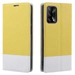 For OPPO A74 Cross Texture Magnetic Horizontal Flip Leather Case with Card Slots & Holder & Wallet(Yellow)