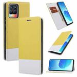For OPPO Realme 8 Cross Texture Magnetic Horizontal Flip Leather Case with Card Slots & Holder & Wallet(Yellow)