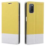 For OPPO A52 Cross Texture Magnetic Horizontal Flip Leather Case with Card Slots & Holder & Wallet(Yellow)
