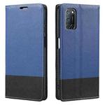 For OPPO A52 Cross Texture Magnetic Horizontal Flip Leather Case with Card Slots & Holder & Wallet(Blue)