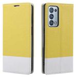 For OPPO Reno6 Pro+ 5G Cross Texture Magnetic Horizontal Flip Leather Case with Card Slots & Holder & Wallet(Yellow)