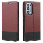 For OPPO Reno6 Pro+ 5G Cross Texture Magnetic Horizontal Flip Leather Case with Card Slots & Holder & Wallet(Wine Red)