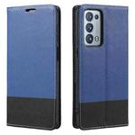 For OPPO Reno6 Pro+ 5G Cross Texture Magnetic Horizontal Flip Leather Case with Card Slots & Holder & Wallet(Blue)