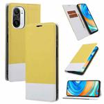 For Xiaomi Redmi K40 Cross Texture Magnetic Horizontal Flip Leather Case with Card Slots & Holder & Wallet(Yellow)