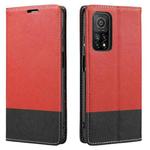 For Xiaomi Mi 10T 5G Cross Texture Magnetic Horizontal Flip Leather Case with Card Slots & Holder & Wallet(Red)