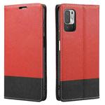 For Xiaomi Redmi Note 10 5G Cross Texture Magnetic Horizontal Flip Leather Case with Card Slots & Holder & Wallet(Red)