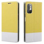 For Xiaomi Redmi Note 10 5G Cross Texture Magnetic Horizontal Flip Leather Case with Card Slots & Holder & Wallet(Yellow)