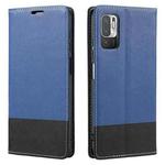 For Xiaomi Redmi Note 10 5G Cross Texture Magnetic Horizontal Flip Leather Case with Card Slots & Holder & Wallet(Blue)