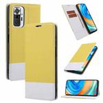 For Xiaomi Redmi Note 10 Pro Cross Texture Magnetic Horizontal Flip Leather Case with Card Slots & Holder & Wallet(Yellow)