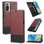For Xiaomi Redmi Note 10 Pro Cross Texture Magnetic Horizontal Flip Leather Case with Card Slots & Holder & Wallet(Wine Red)