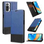 For Xiaomi Redmi Note 10 Pro Cross Texture Magnetic Horizontal Flip Leather Case with Card Slots & Holder & Wallet(Blue)