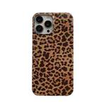 For iPhone 13 Leopard Pattern Non-full Coverage TPU Protective Case(Brown)
