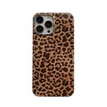 For iPhone 13 Pro Max Leopard Pattern Non-full Coverage TPU Protective Case (Brown)