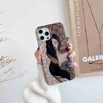 For iPhone 13 Pro Shockproof Half-inclusive Leopard Pattern Protective Case (Long-haired Girl)