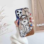 For iPhone 13 Pro Shockproof Half-inclusive Leopard Pattern Protective Case (Glasses Girl)