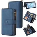 For Samsung Galaxy A51 4G Skin Feel PU + TPU Horizontal Flip Leather Case with Holder & 15 Cards Slot & Wallet & Zipper Pocket & Lanyard(Blue)