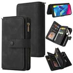 For Samsung Galaxy M10 / A10 Skin Feel PU + TPU Horizontal Flip Leather Case with Holder & 15 Cards Slot & Wallet & Zipper Pocket & Lanyard(Black)