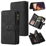 For Samsung Galaxy Note20 Ultra Skin Feel PU + TPU Horizontal Flip Leather Case with Holder & 15 Cards Slot & Wallet & Zipper Pocket & Lanyard(Black)