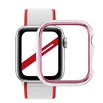Dual-color Electroplating PC Protective Watch Case For Apple Watch Series 7 & 6 & SE & 5 & 4 40mm(Pink Edge + White Base)