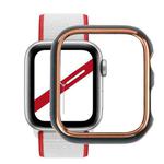 Dual-color Electroplating PC Protective Watch Case For Apple Watch Series 7 & 6 & SE & 5 & 4 40mm(Rose Gold Edge + Green Background)