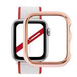 Dual-color Electroplating PC Protective Watch Case For Apple Watch Series 7 & 6 & SE & 5 & 4 40mm(Rose Gold Edge + Foundation)