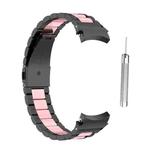 For Samsung Galaxy Watch4 / Watch4 Classic Three Strains Steel Watch Band(Black Pink)