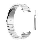 For Samsung Galaxy Watch4 / Watch4 Classic Three Strains Steel Watch Band(Silver)