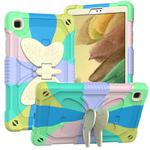 Beige PC + Silicone Anti-drop Protective Case with Butterfly Shape Holder & Pen Slot For Samsung Galaxy Tab A7 Lite 8.7 SM-T220 / SM-T225(Colorful Green)