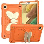 Beige PC + Silicone Anti-drop Protective Case with Butterfly Shape Holder & Pen Slot For Samsung Galaxy Tab A7 Lite 8.7 SM-T220 / SM-T225(Beige + Kumquat)