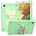 Beige PC + Silicone Anti-drop Protective Case with Butterfly Shape Holder & Pen Slot For Samsung Galaxy Tab A7 Lite 8.7 SM-T220 / SM-T225(Beige + Fresh Green)