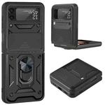 For Samsung Galaxy Z Flip3 5G Sliding Camera Cover Design TPU+PC Protective Case(Black)