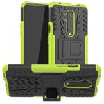 For OnePlus 7T Pro Tire Texture TPU+PC Shockproof Case, with Holder(Green)