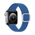 Adjustable Nylon Braided Elasticity Diamond Buckle Watch Band For Apple Watch Series 7 & 6 & SE & 5 & 4 44mm/3 & 2 & 1 42mm(Blue)