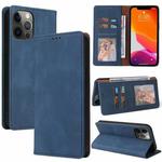 For iPhone 12 Pro Max Simple Suction Closure Horizontal Flip Leather Case with Holder & Card Slot & Wallet(Blue)