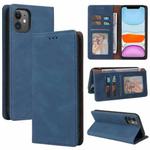 Simple Suction Closure Horizontal Flip Leather Case with Holder & Card Slot & Wallet For iPhone 11 Pro Max(Blue)