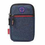 For 5.5-6.5 inch Mobile Phones Universal Canvas Waist Bag with Shoulder Strap & Earphone Jack(Navy Blue)